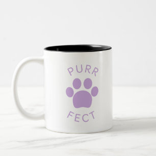 Cat Perfect Light Lila Purpurfarbe Print Zweifarbige Tasse