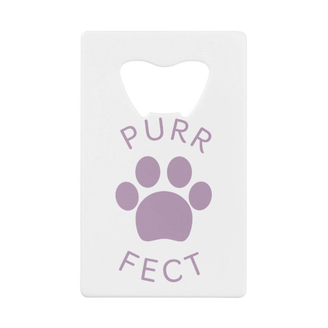 Cat Perfect Lila Purr Paw Print Geldbeutel Flaschenöffner (Vorderseite)