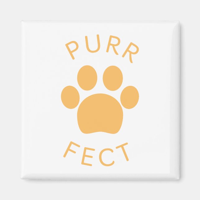 Cat Perfect Orange Purr Paw Print Magnet (Vorne)