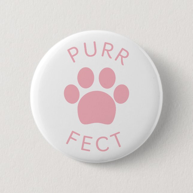Cat Perfect Pink Purpur Print Button (Vorderseite)