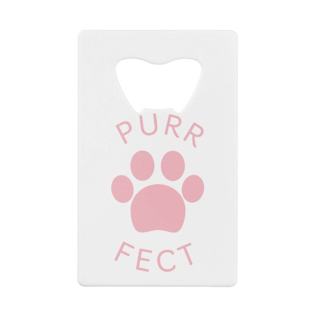 Cat Perfect Pink Purpur Print Geldbeutel Flaschenöffner (Vorderseite)