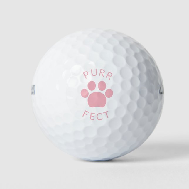 Cat Perfect Pink Purpur Print Golfball (Vorderseite)
