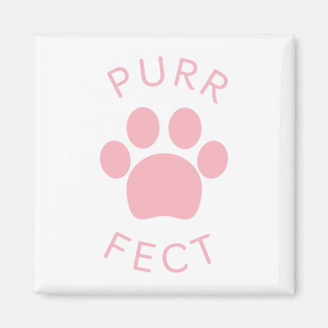 Cat Perfect Pink Purpur Print Magnet (Vorne)
