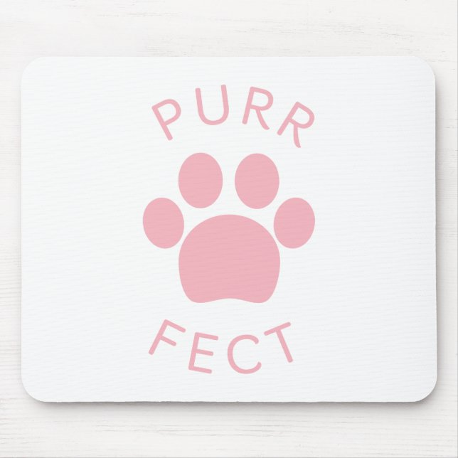 Cat Perfect Pink Purpur Print Mousepad (Vorne)