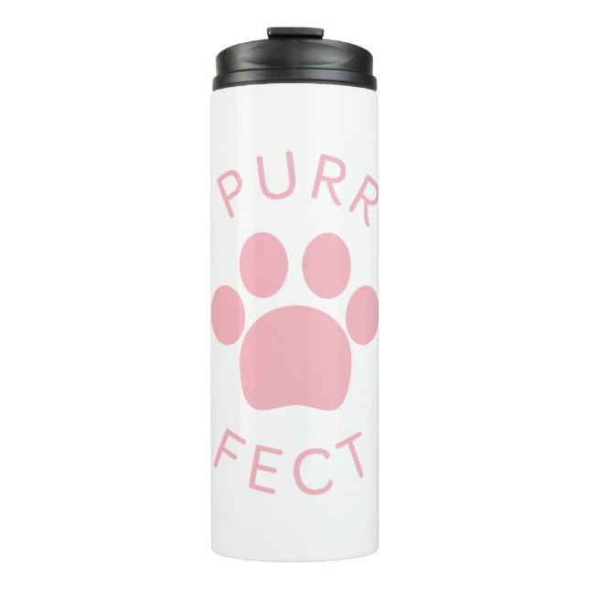 Cat Perfect Pink Purpur Print Thermosbecher (Vorderseite)