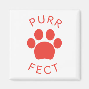 Cat Perfect Red Purr Paw Print Magnet