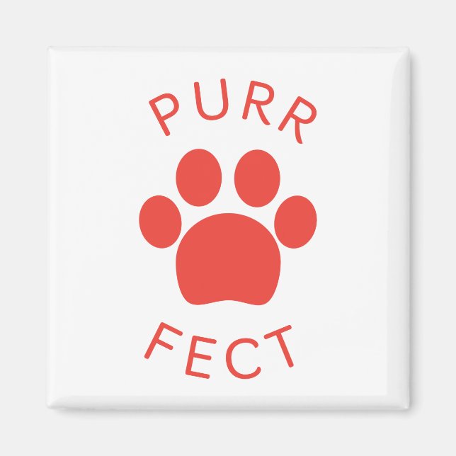Cat Perfect Red Purr Paw Print Magnet (Vorne)