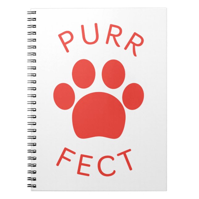 Cat Perfect Red Purr Paw Print Notizblock (Vorderseite)