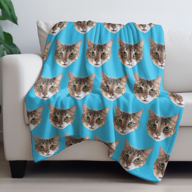 Cat personnalisé amusant couverture en polaire (Funny Personalized Cat Face Fleece Blanket
)
