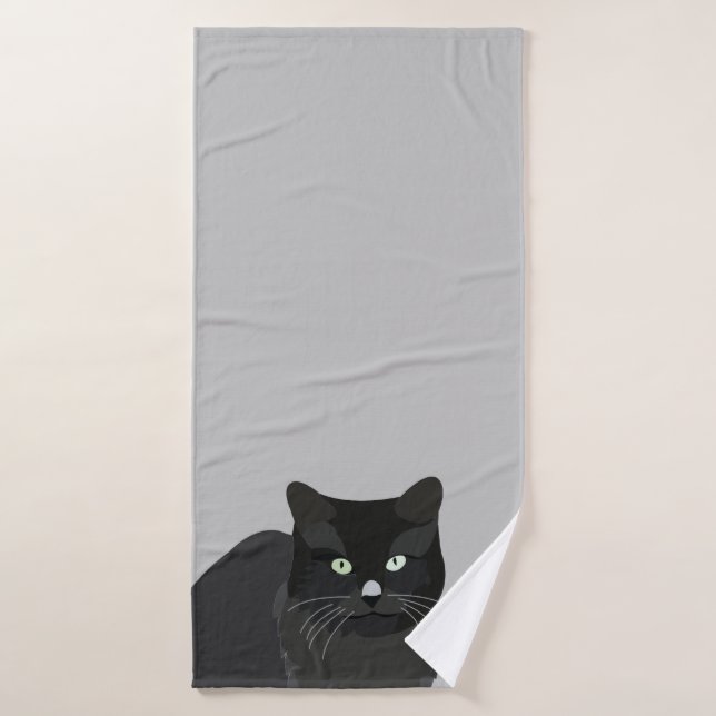 Cat Pet Black Cat Badehandtuch (Badehandtuch)