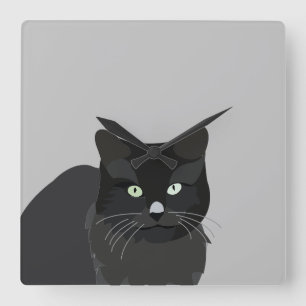 Cat Pet Feline Animal Niedlich Kitty Quadratische Wanduhr