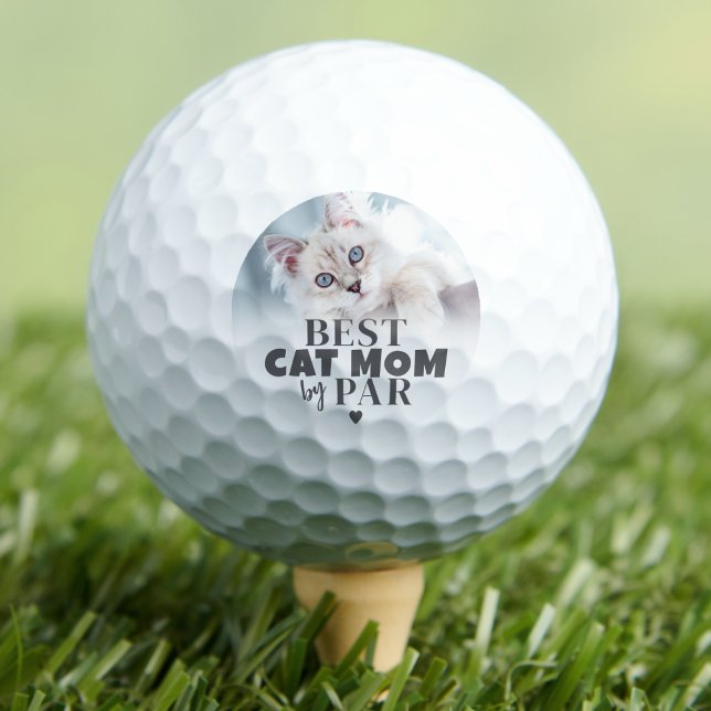 Cat Pet Foto Golfball (Best Cat Mom By Par Photo Mother Golf Balls)