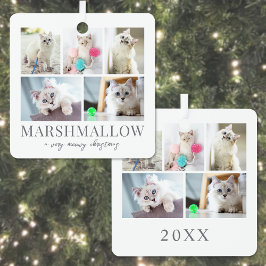 Cat Pet Foto Meowy Weihnachten Ornament Aus Metall