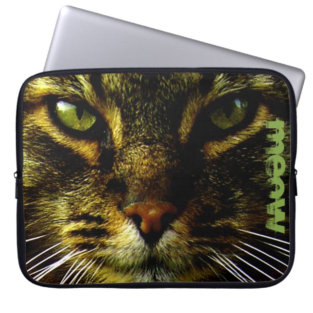 Cat Pet Hypnotisieren Foto Laptopschutzhülle (Vorderseite)