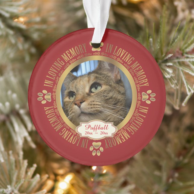 Cat Pet in Love Memory Memorial Keepake Ornament (Baum)