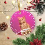 Cat Pet Keepake Weihnachten Einfaches Foto Keramik Ornament<br><div class="desc">Cat Pet Keepake Weihnachten Einfaches Foto Keramik</div>