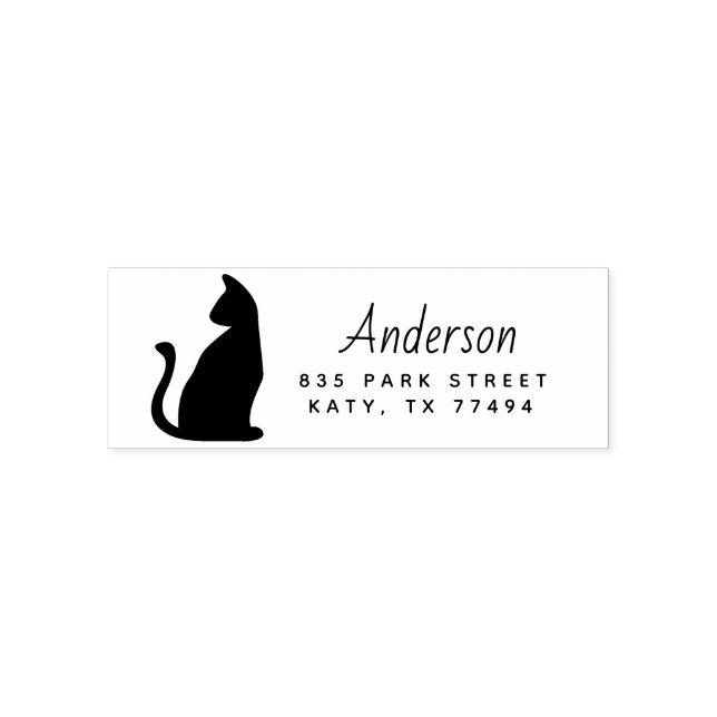 Cat Pet Lover Rücksendeadresse Briefmarke Permastempel (Design)