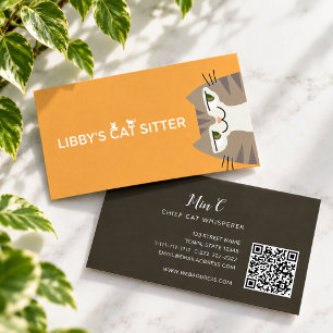 Cat Pet Sitting QR Code Visitenkarte