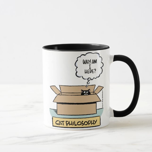 Cat Philosophie Große Ringer-Tasse Tasse (Rechts)