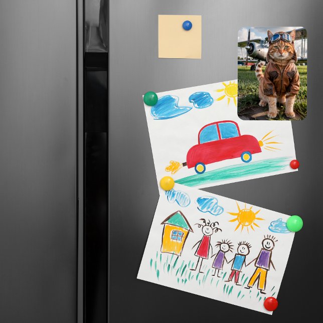 Cat Pilot Foto & Flugzeug Funny Aviation Geschenk Magnet (Von Creator hochgeladen)