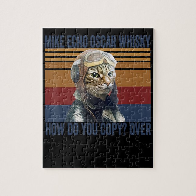Cat Pilot Mike Echo Oscar Whisky Kostümgeschenk (Vertikal)