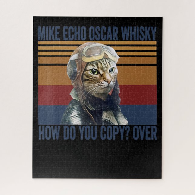 Cat Pilot Mike Echo Oscar Whisky Kostümgeschenk (Vertikal)