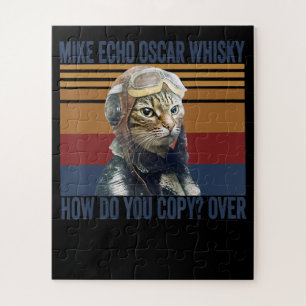 Cat Pilot Mike Echo Oscar Whisky Kostümgeschenk
