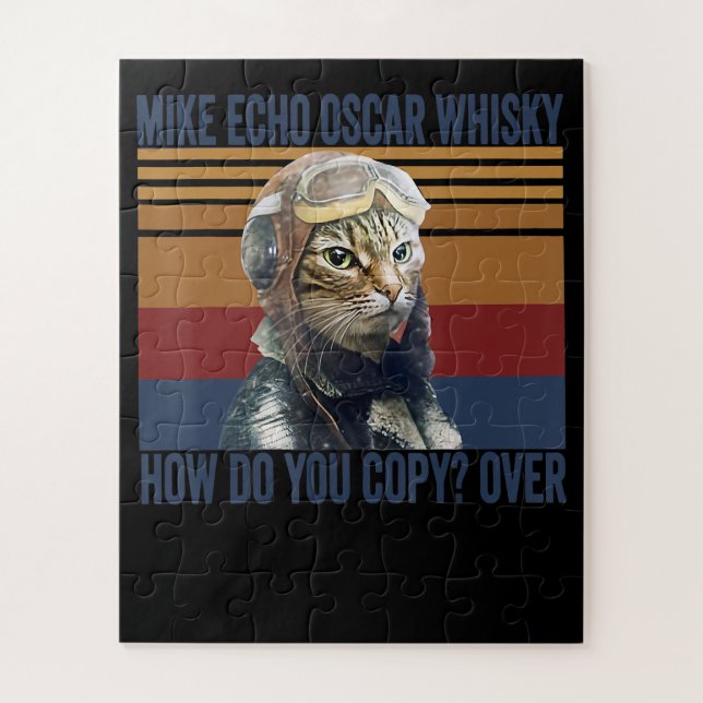 Cat Pilot Mike Echo Oscar Whisky Kostümgeschenk (Vertikal)