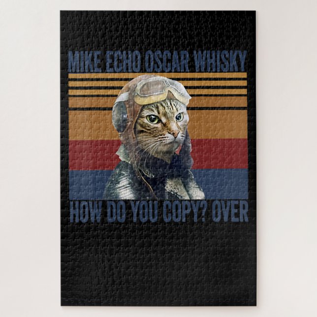 Cat Pilot Mike Echo Oscar Whisky Kostümgeschenk (Vertikal)