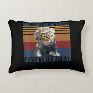 Cat Pilot Mike Echo Oscar Whisky Kostümgeschenk Dekokissen