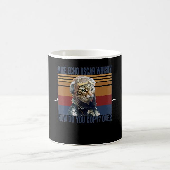 Cat Pilot Mike Echo Oscar Whisky Kostümgeschenk Kaffeetasse (Mittel)