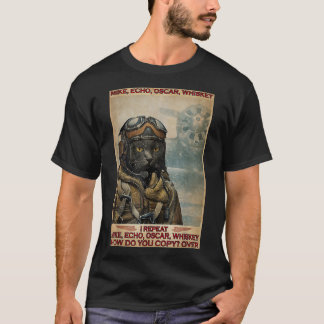 Cat Pilot Mike Echo Oscar Whisky Wie kopiert man T-Shirt