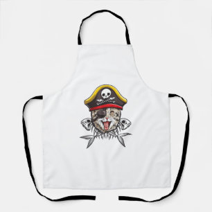 Cat Pirate Captain Men Piratenflagge Flag Skull un Schürze