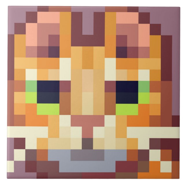 Cat pixelart fliese (Vorderseite)