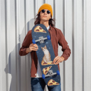 CAT PIZZA IN SPACE SKATEBOARDS SKATEBOARD