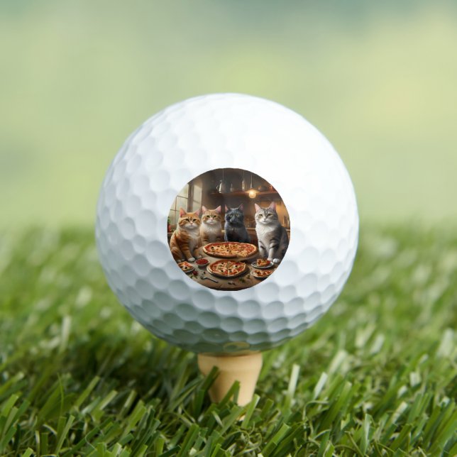 Cat Pizza Night, Golfball (Insitu T-Shirt)