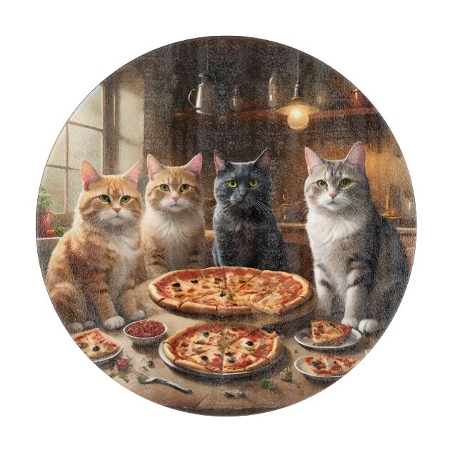 Cat Pizza Night, Schneidebrett (Vorderseite)
