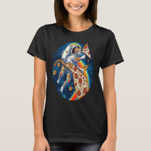 Cat Pizza Space Cat Surfbrett Pizza Galaxy Astrona T-Shirt