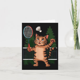 Cat Playing Badminton Shuttle Player Lover Coach G Karte