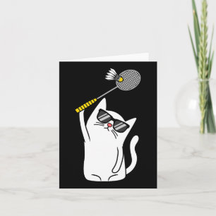 Cat Playing Badminton Shuttle Player Lover Coach G Karte