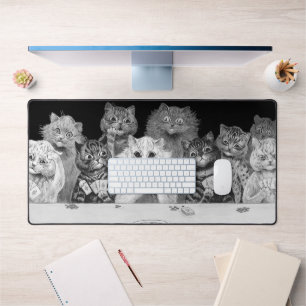 Cat Playing Card, Louis Wain Schreibtischunterlage