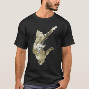 Cat Playing Gitarre Kitten Gitarrist Rockstar T-Shirt