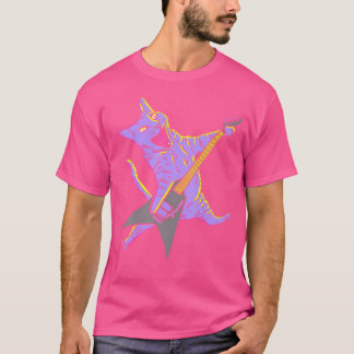 Cat Playing Gitarre Punk Music Cat Guitar Player T-Shirt