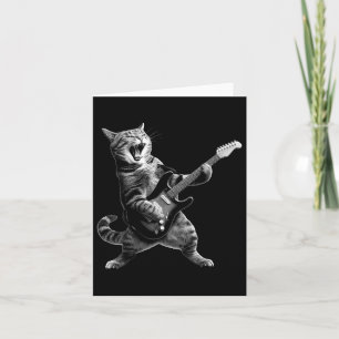 Cat Playing Gitarre Rock and Roll Rock Star für Mä Karte
