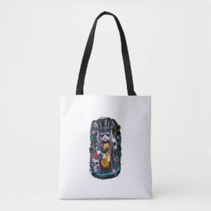 Cat Playing Gitarre Rock & Roll 80er 90s Rock Band Tasche