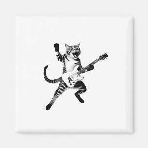 Cat Playing Gitarre Rock und Roll Band Männer Frau Magnet