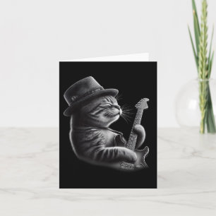 Cat Playing Guitar - Funny Rock Music Gitarre Katz Karte