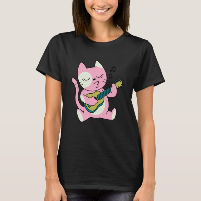 cat playing guitar music T-Shirt (Vorderseite)