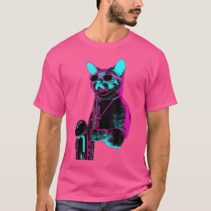 Cat Playing Jazz auf Saxophon T-Shirt