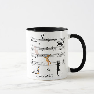 Cat Playing Note Music, Naughty Cat Gift, Niedlich Tasse